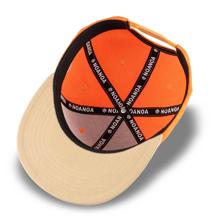 Orange Embroidery Snapback Cap